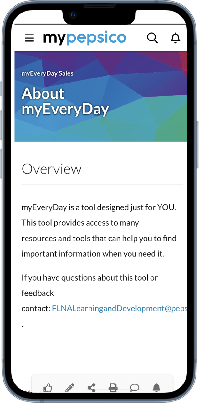 myEveryDay platform before redesign, mobile view